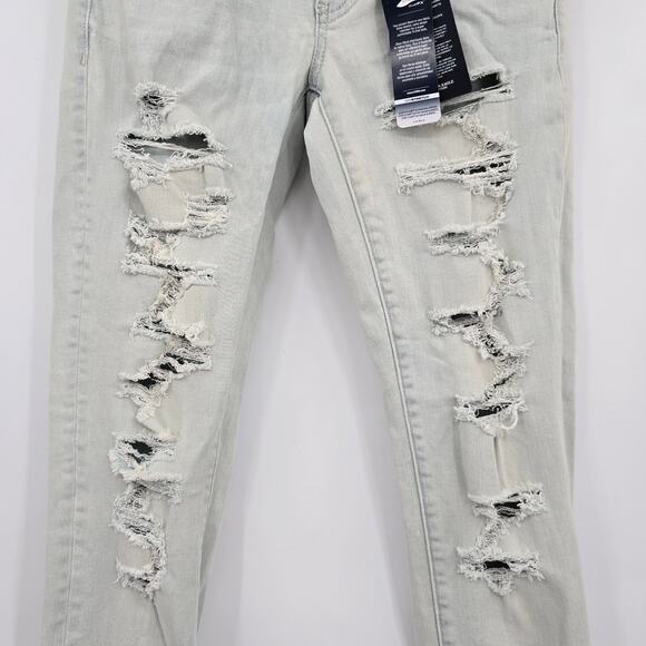 NEW American Eagle AEO Denim Distressed Skinny Jeans Light Wash Size 4 Short - Picture 13 of 16